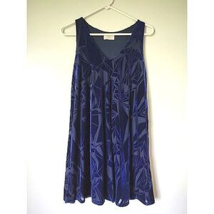 Everly Women's Size Medium Sleeveless V-Neck Geometric Velvet Print Mini Dress